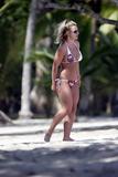 Britney Spears in white bikini on the beach in Costa Rica