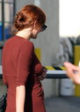 Ashlee Simpson shows very big braless cleavage in Hollywood