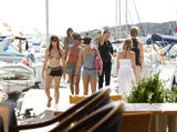 The Pussycat Dolls girls in bikinis aboard a yacht in Ibiza