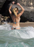 Nicollette Sherdian - Bikini Thong Candids at the Beach in Saint Barthelemy
